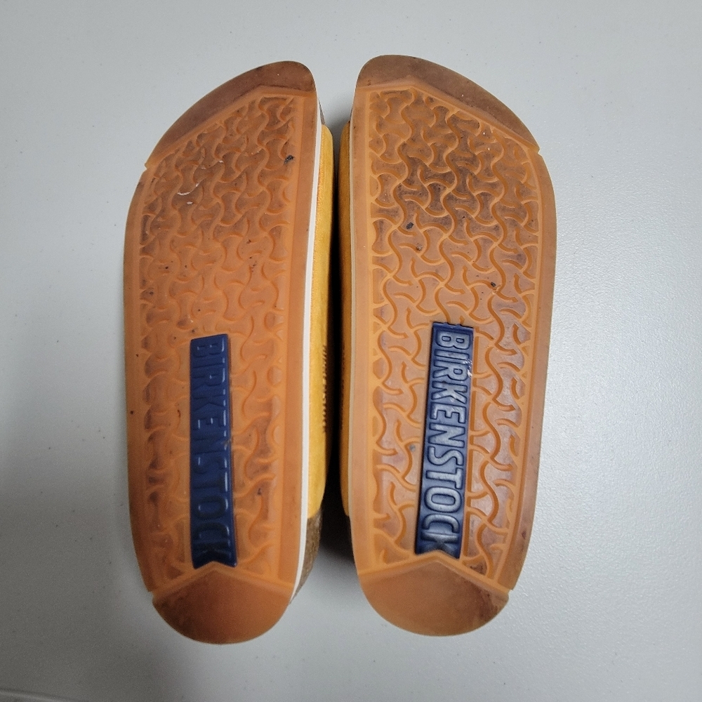 Birkenstock Arizona Soft Footbed Leather Sandals In Softy Orange Size 39. - Picture 10 of 11